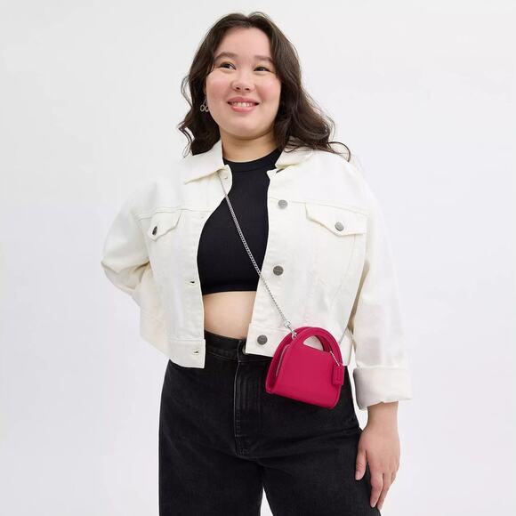 💜Coach Top Handle Card Case  Silver/Dragonfruit - Picture 5 of 14